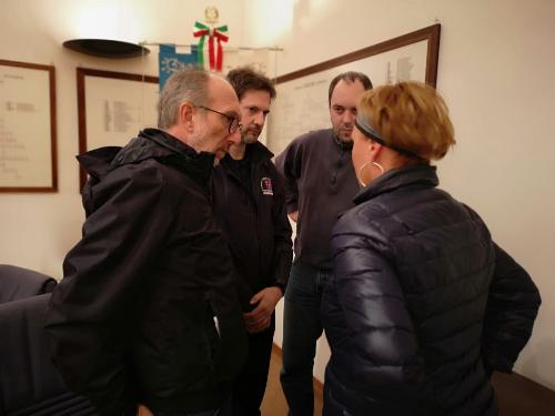 Il vicegovernatore FVG con delega alla Protezione civile, Riccardo Riccardi, a Ovaro con il sindaco Mara Beorchia e il direttore della PC FVG, Amedeo Aristei